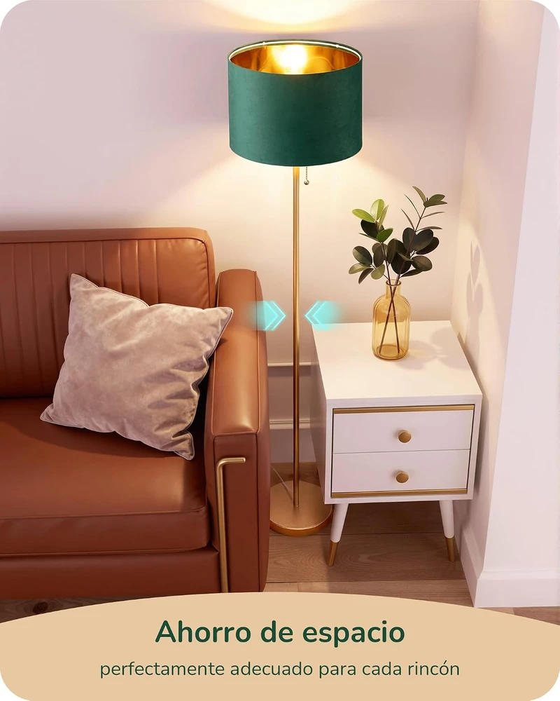 EDISHINE retro grindinis LED šviestuvas su žaliu aksominiu gaubtu, E27, 145 cm, EDISHINE-016