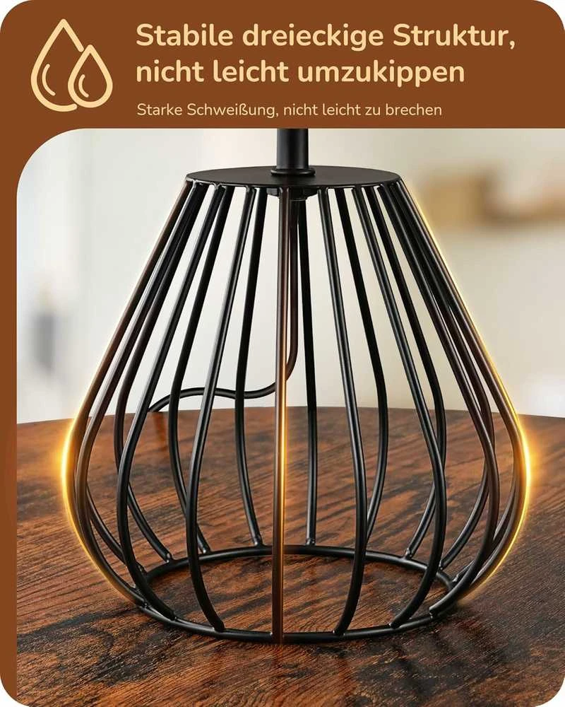 EDISHINE stalinė lempa boho stiliaus, pintas popierinis gaubtas, E14, LED 4 W, 29 cm