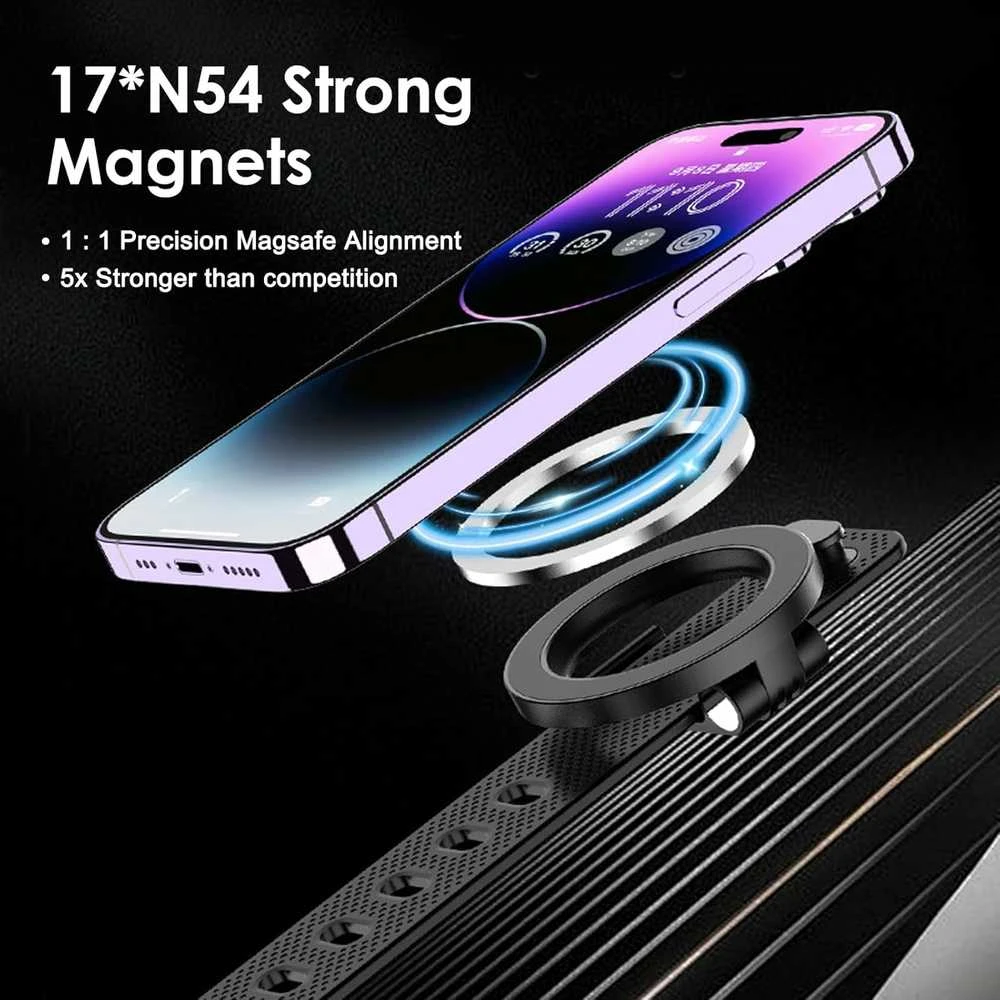 EEEKit magnetinis telefono laikiklis vežimėliui ir treniruokliams, MagSafe, juodas