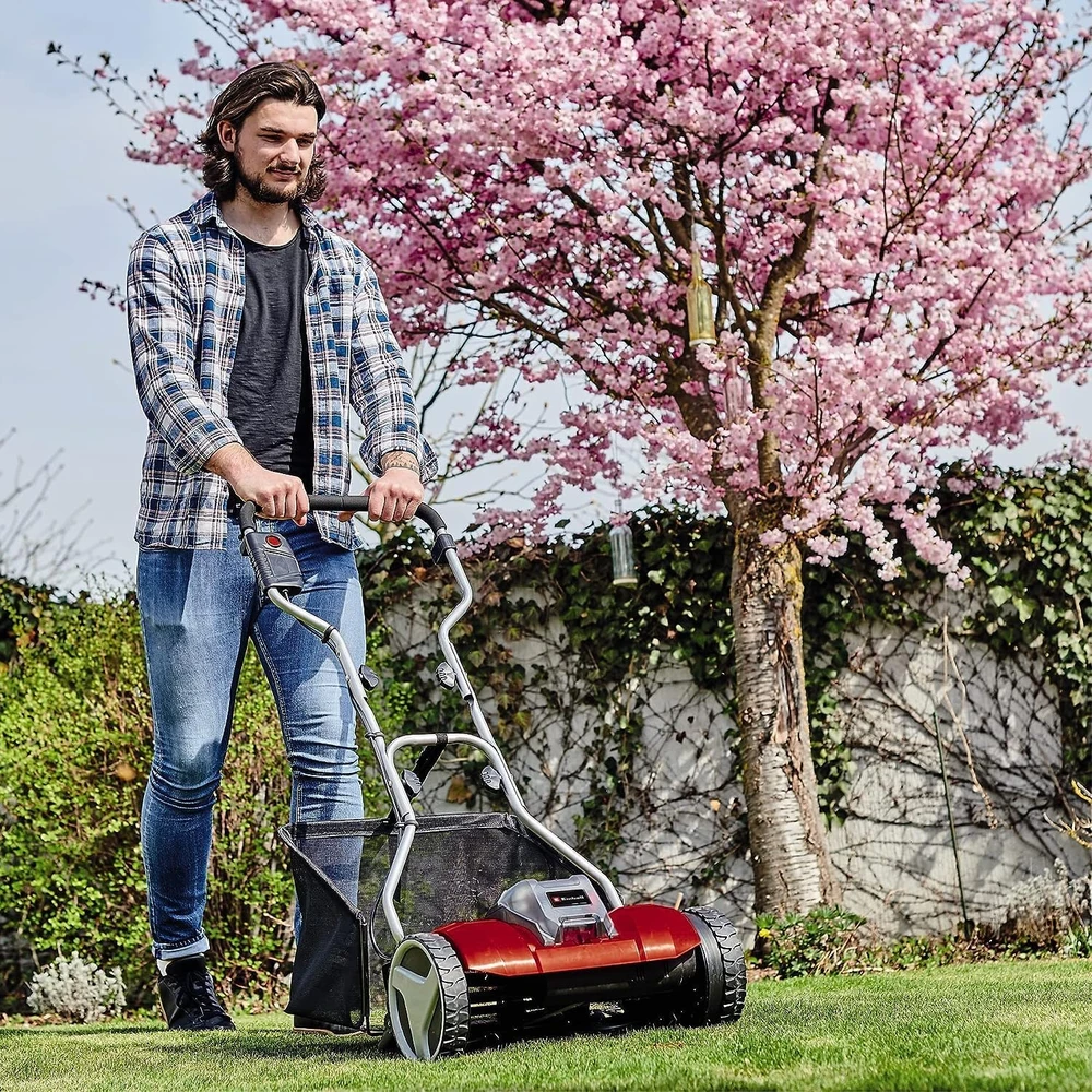 Einhell akumuliatorinė cilindrinė vejapjovė GE-HM 18/38 Li be akumuliatoriaus ir kroviklio