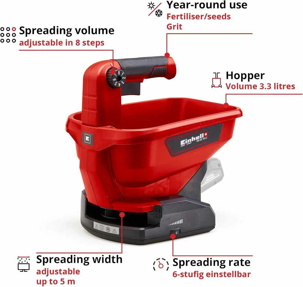 Einhell Akumuliatorinis barstytuvas GE-US 18 Li be akumuliatoriaus ir kroviklio