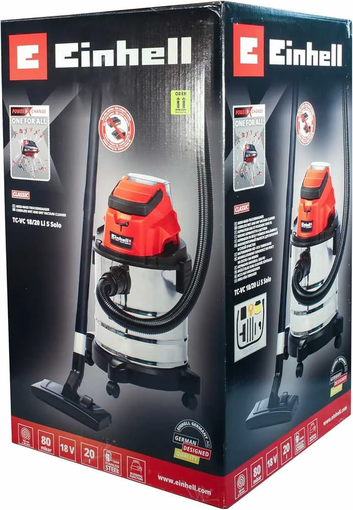 Akumuliatorinis dulkių siurblys Einhell TC-VC 18/20 Li S-Solo - 20 L be akumuliatoriaus ir kroviklio
