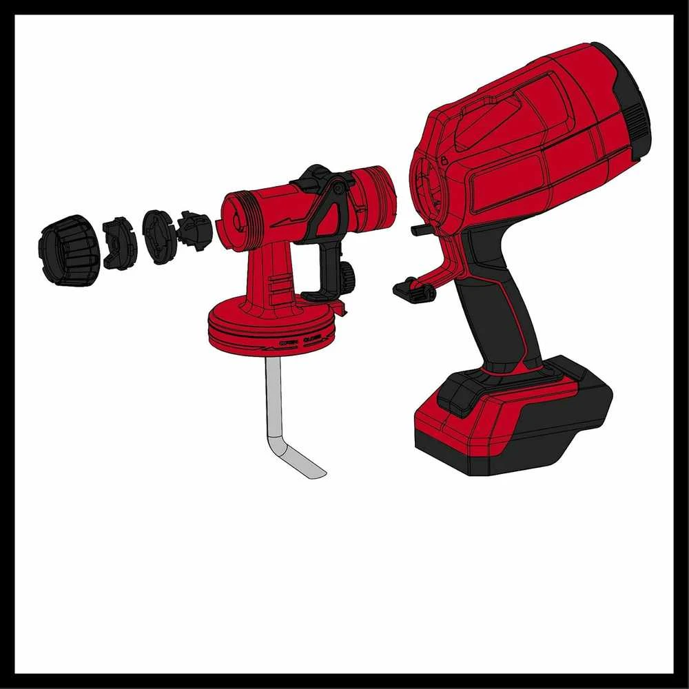 Einhell Akumuliatorinis dažymo pistoletas TC-SY 18/60 Li be akumuliatoriaus ir kroviklio