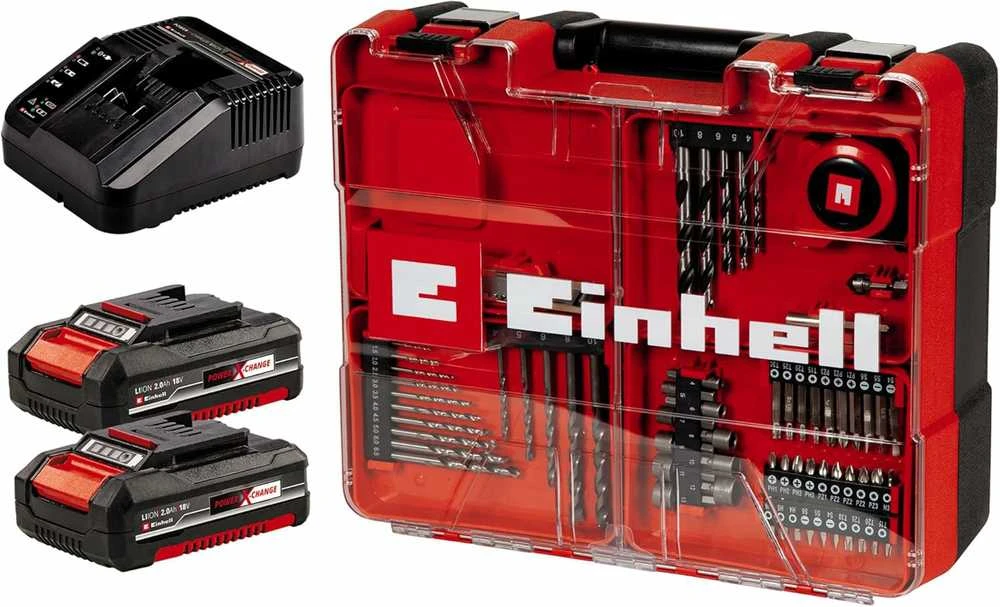 Belaidis Gręžtuvas - Einhell TE-CD 18/2 18V Be Raktelio 2 Greičių Raudonas, Juodas
