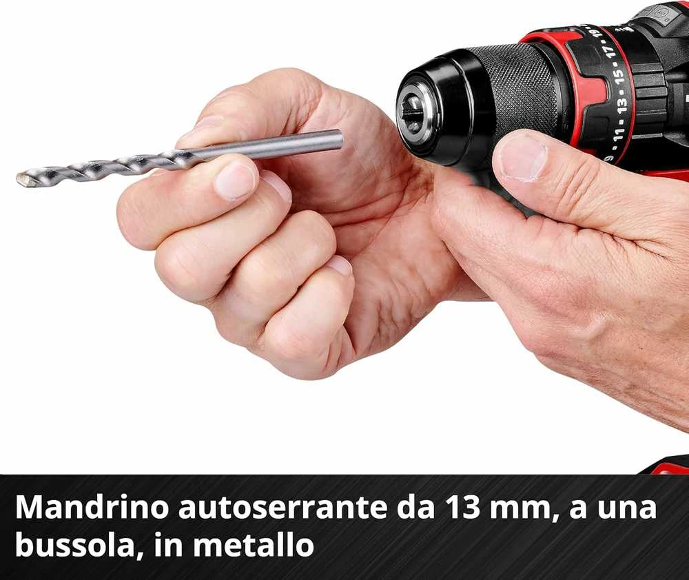 Smūginis suktuvas-gręžtuvas Einhell TE-CD 18/44 Li-i; 18 V; 1x2,5 Ah akum.