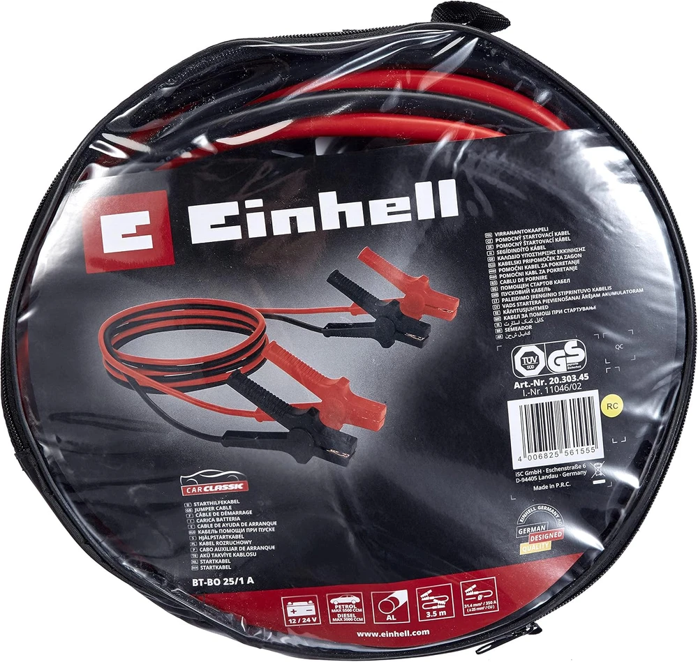 Einhell užvedimo laidai benzininiams ir dyzeliniams varikliams 3,5 m 350 A 2030345