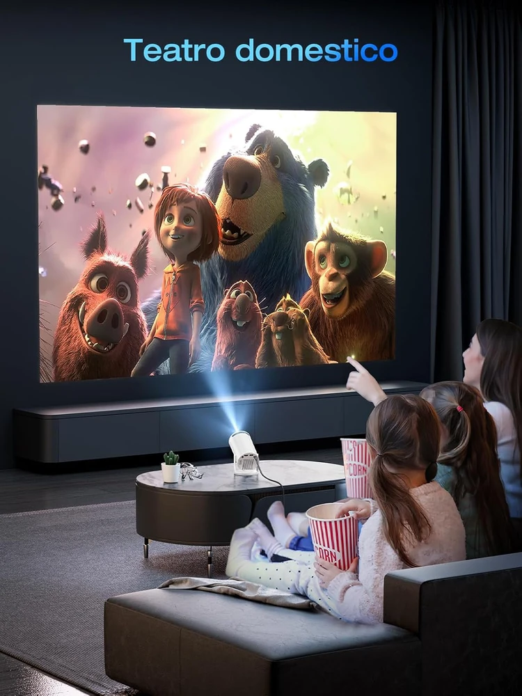 Einyoumily nešiojamasis mini projektorius 1080p su 4K palaikymu, Wi-Fi 6, Bluetooth 5.2 HY300 PRO+