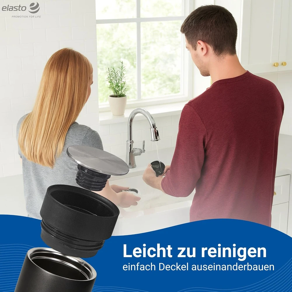 elasto PROMOTION FOR LIFE termopuodelis 450 ml iš nerūdijančiojo plieno su sandariu dangteliu