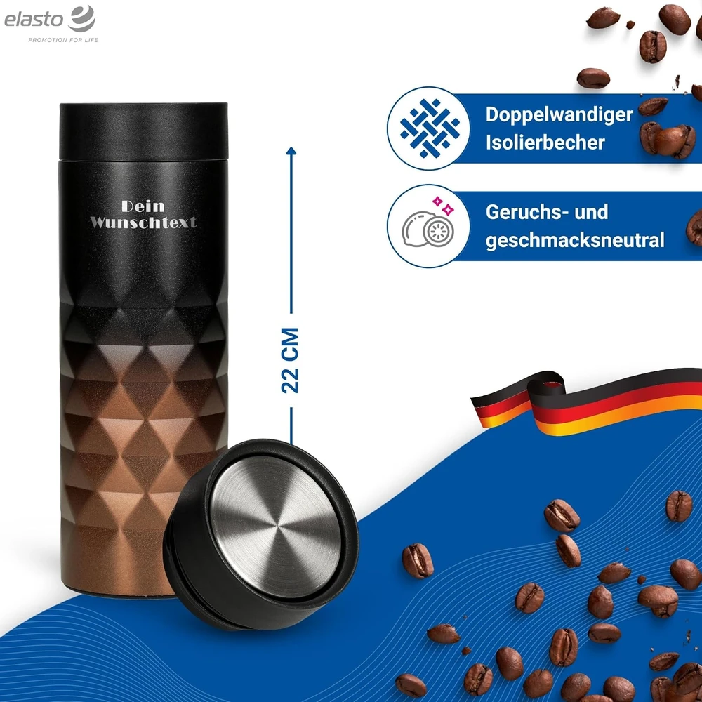 elasto PROMOTION FOR LIFE termopuodelis 450 ml iš nerūdijančiojo plieno su sandariu dangteliu