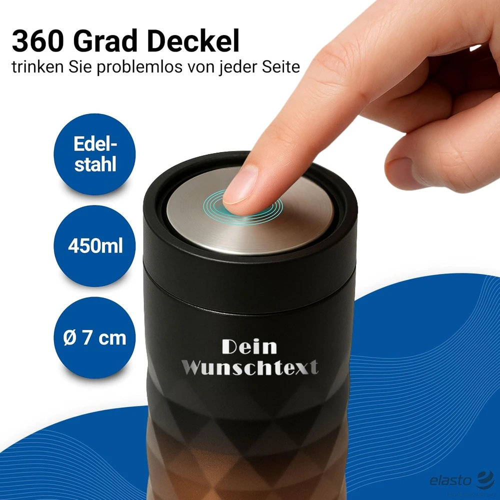 elasto PROMOTION FOR LIFE termopuodelis 450 ml iš nerūdijančiojo plieno su sandariu dangteliu