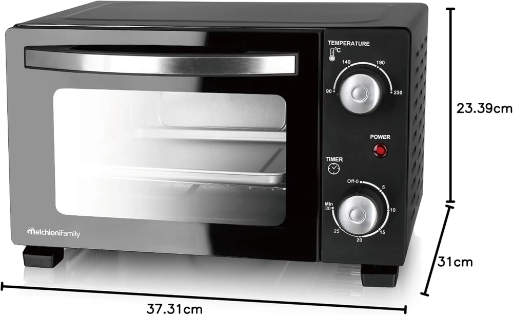 Elektrinė krosnelė Melchioni elektrinė mini orkaitė 11 l, 800 W, juoda, DEVIL 11