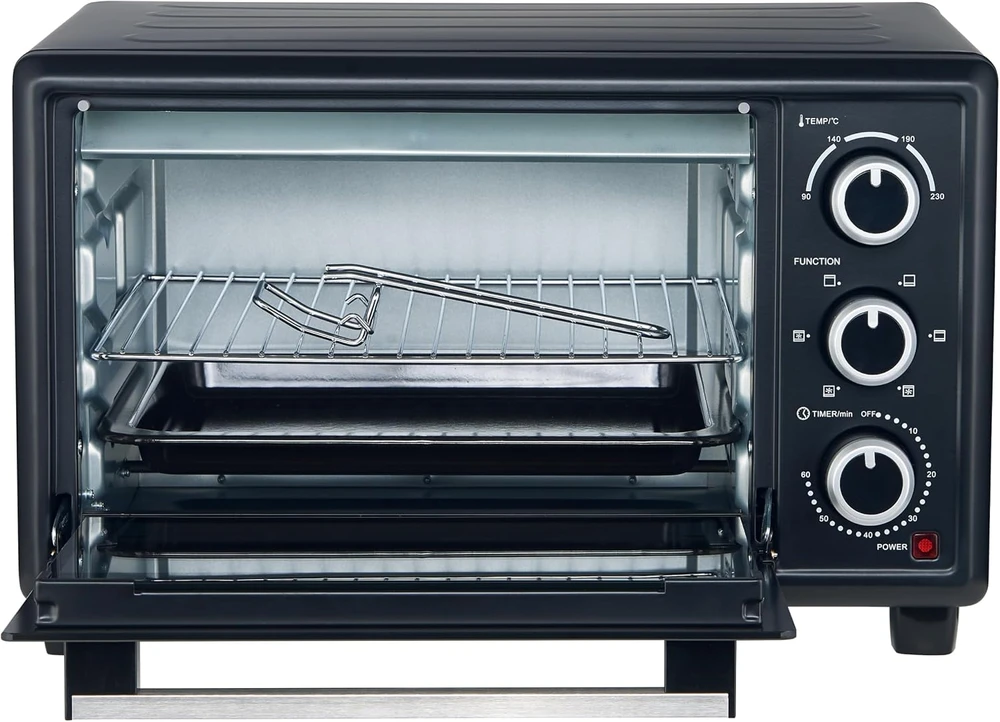 Elektrinė krosnelė OptimumX mini elektrinė orkaitė su konvekcija, 20 l, 1380 W, opt-20lt-juodas