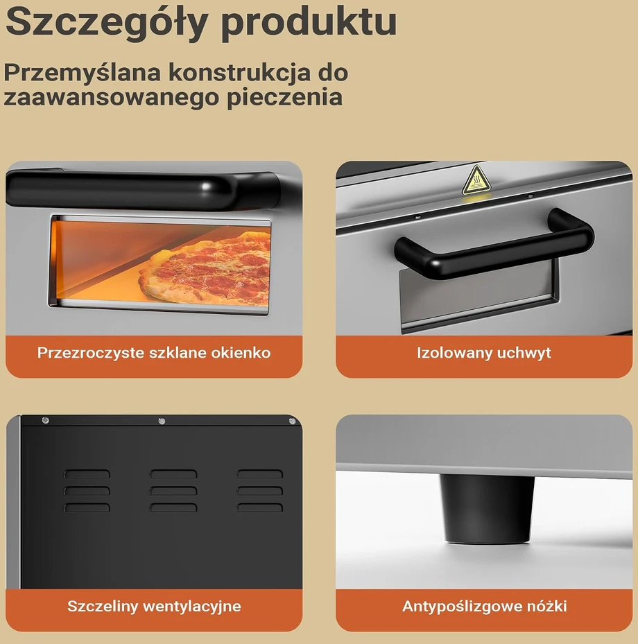 Elektrinė krosnelė Wiltec dviejų aukštų elektrinė picų krosnelė 3000 W su kordierito akmeniu, 61999