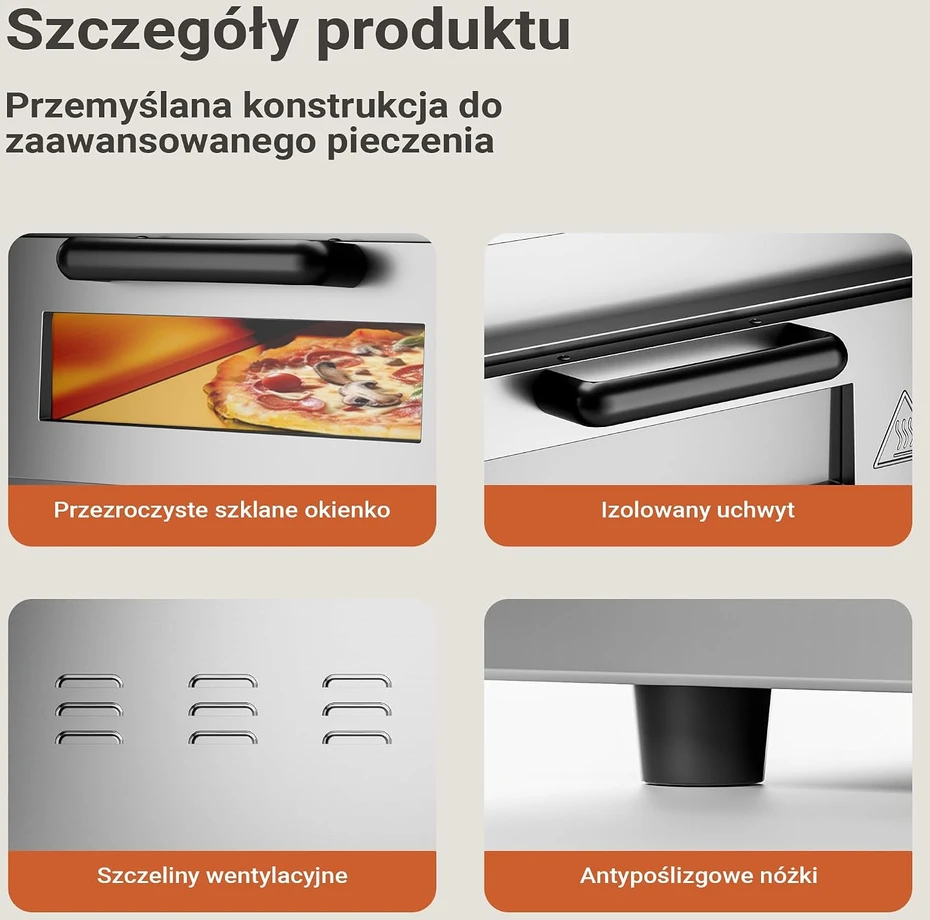 Elektrinė krosnelė Wiltec elektrinė picų krosnelė 2000 W su kordierito plokšte, 350 °C, 61998