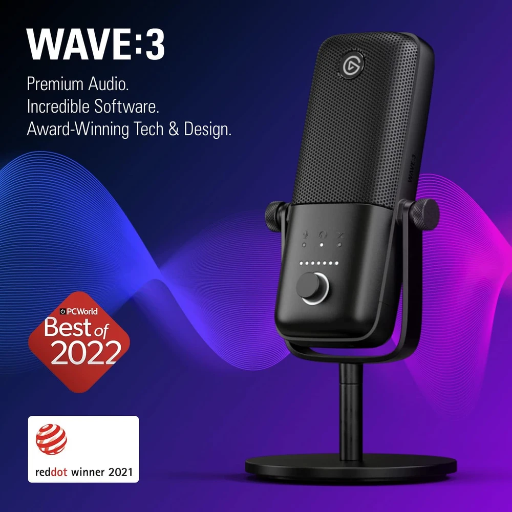 Kondensatorinis transliavimo mikrofonas Elgato Wave:3