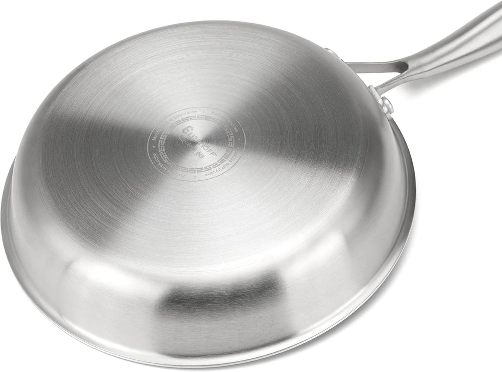 EliteHoff indukcinė keptuvė 24 cm su nerūdijančio plieno korpusu ir keramine danga, medaus korio struktūra