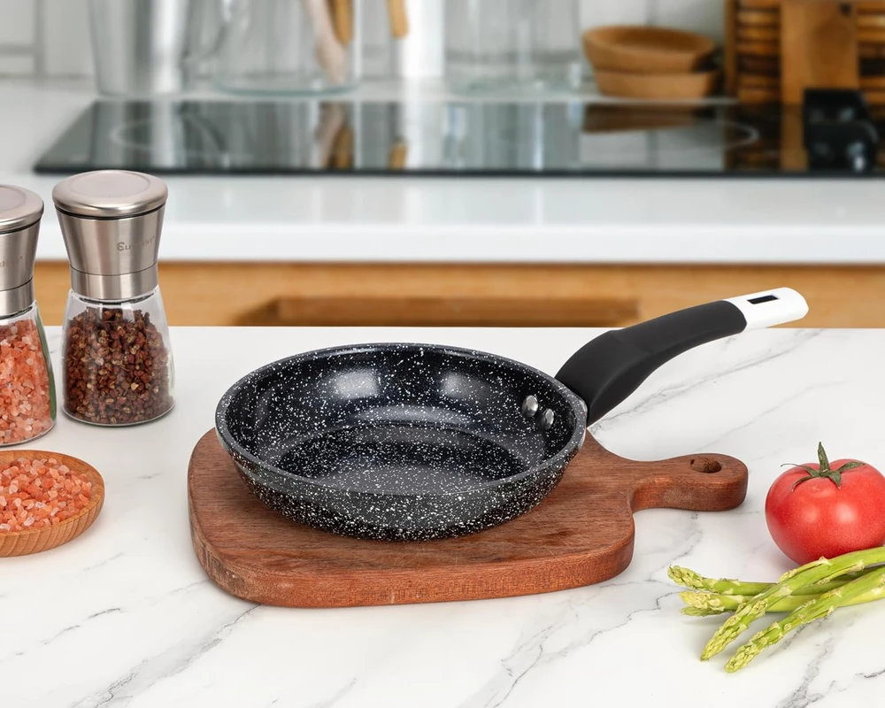 EliteHoff indukcinė keptuvė, aliuminio, keramikinė danga, 16 cm, juoda