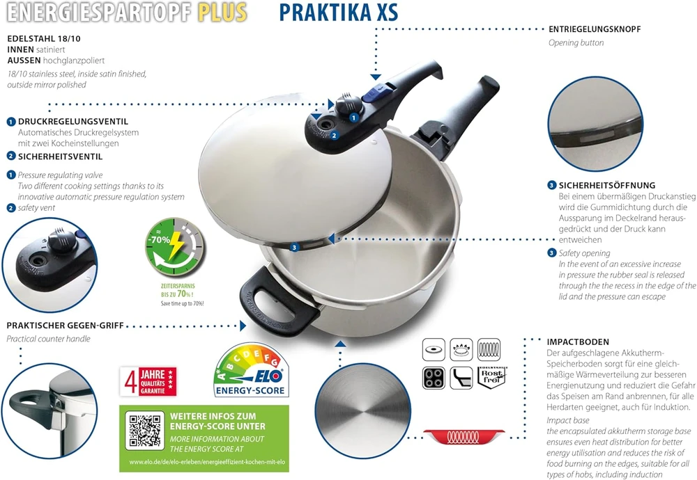 ELO greitpuodis 2,7 l nerūdijančio plieno indas, indaplovei tinkamas, 99388
