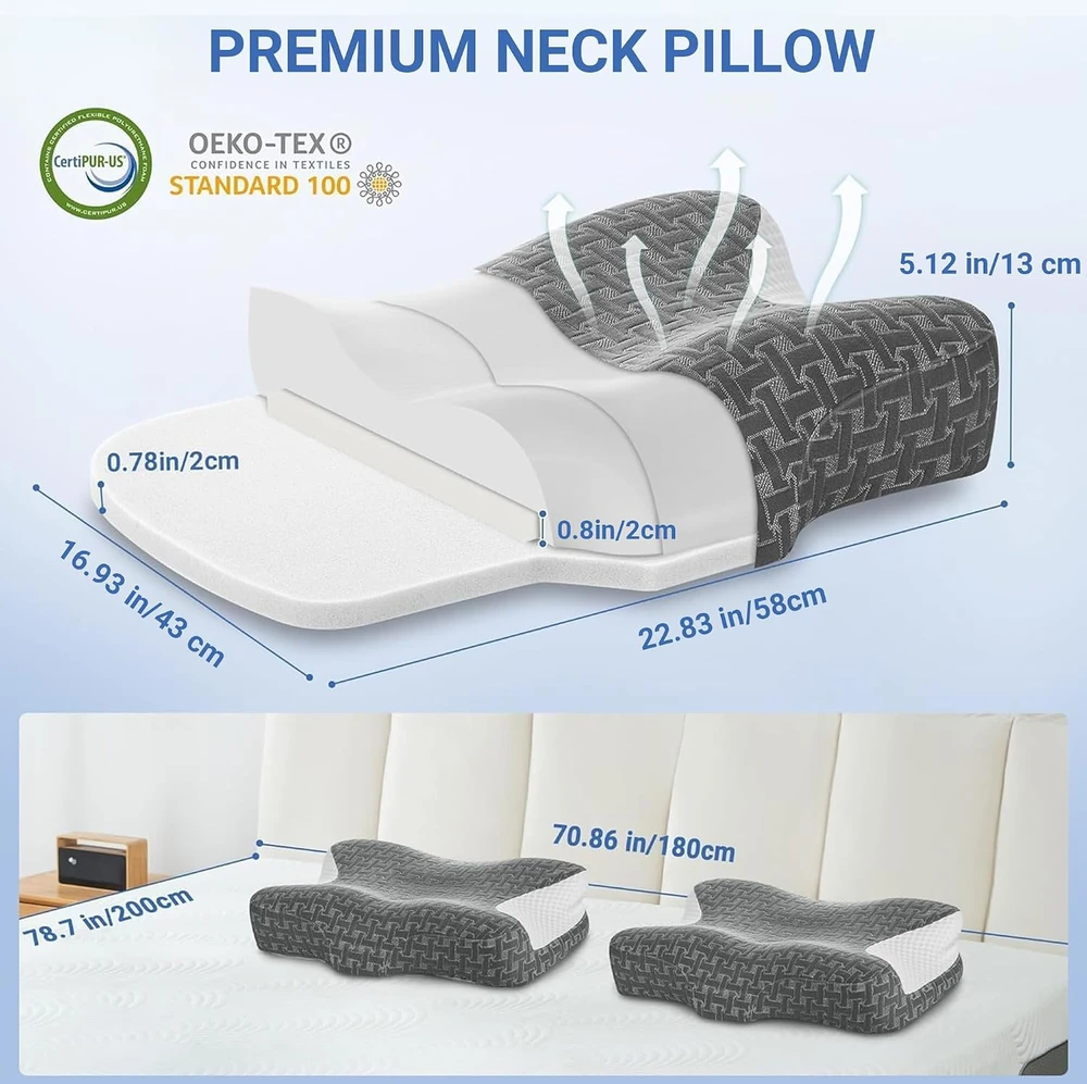 Elviros CPAP pagalvė iš atminties putų, reguliuojamo aukščio FEL10104DGWH004