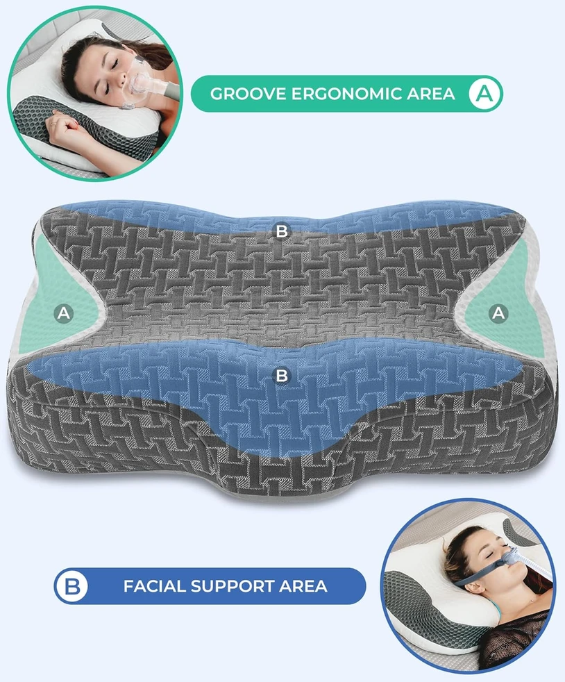 Elviros CPAP pagalvė iš atminties putų, reguliuojamo aukščio FEL10104DGWH004
