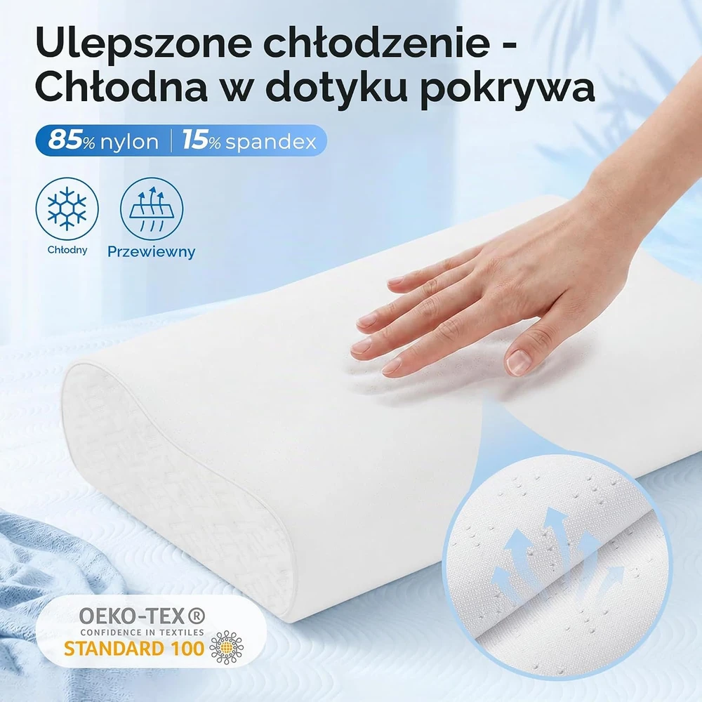 Elviros ergonominė kaklo pagalvė iš atminties putų, reguliuojamo aukščio, 10501WHWH004