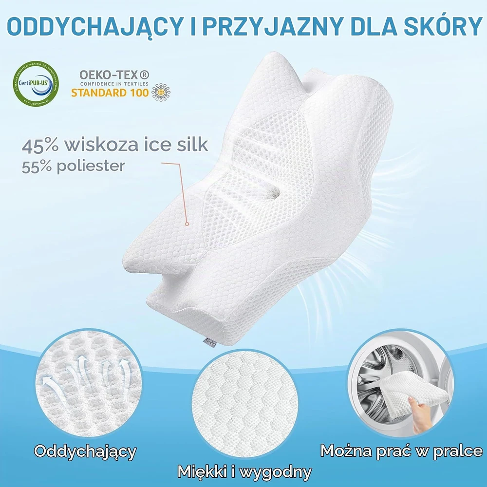 Elviros ortopedinė atminties putų kaklo pagalvė 64 x 38 cm FEL10000976WH