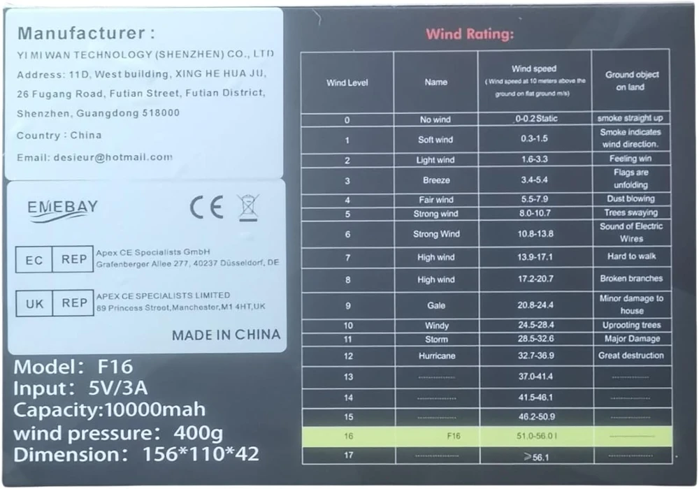 Valiklis EMEBAY elektrinė oro pūstuvė, 10000mAh akumuliatorius, 160000 aps./min, nešiojama dulkių valymo pūstuvas F16