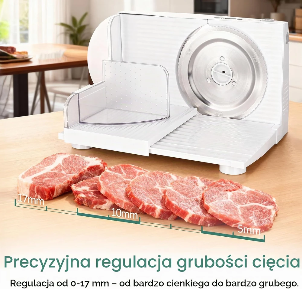 Emerio elektrinė maisto pjaustyklė 100 W su nerūdijančio plieno peiliu MS-125000