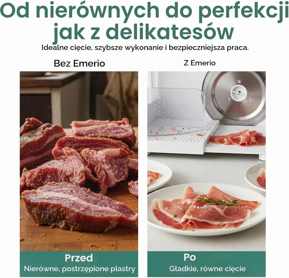 Emerio elektrinė maisto pjaustyklė 100 W su nerūdijančio plieno peiliu MS-125000