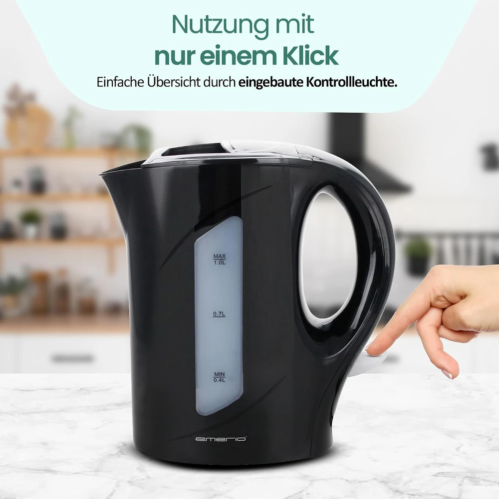 Emerio elektrinis virdulys 1 l, 900 W su vandens lygio indikatoriumi WK-121616.1