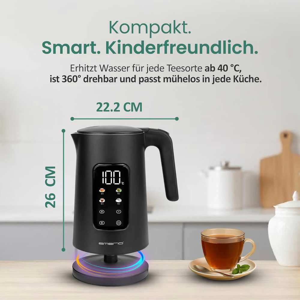 Emerio elektrinis virdulys 1,7 l, nerūdijantis plienas, reguliuojama temperatūra, WK-132229