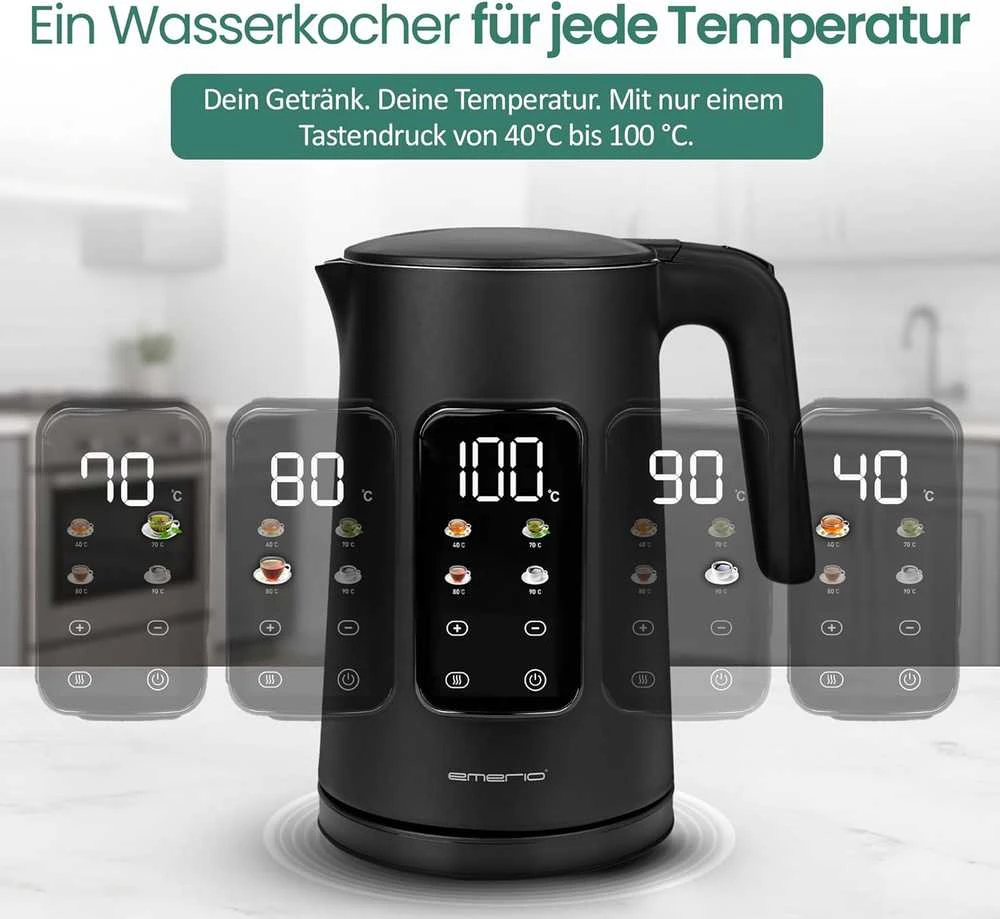 Emerio elektrinis virdulys 1,7 l, nerūdijantis plienas, reguliuojama temperatūra, WK-132229