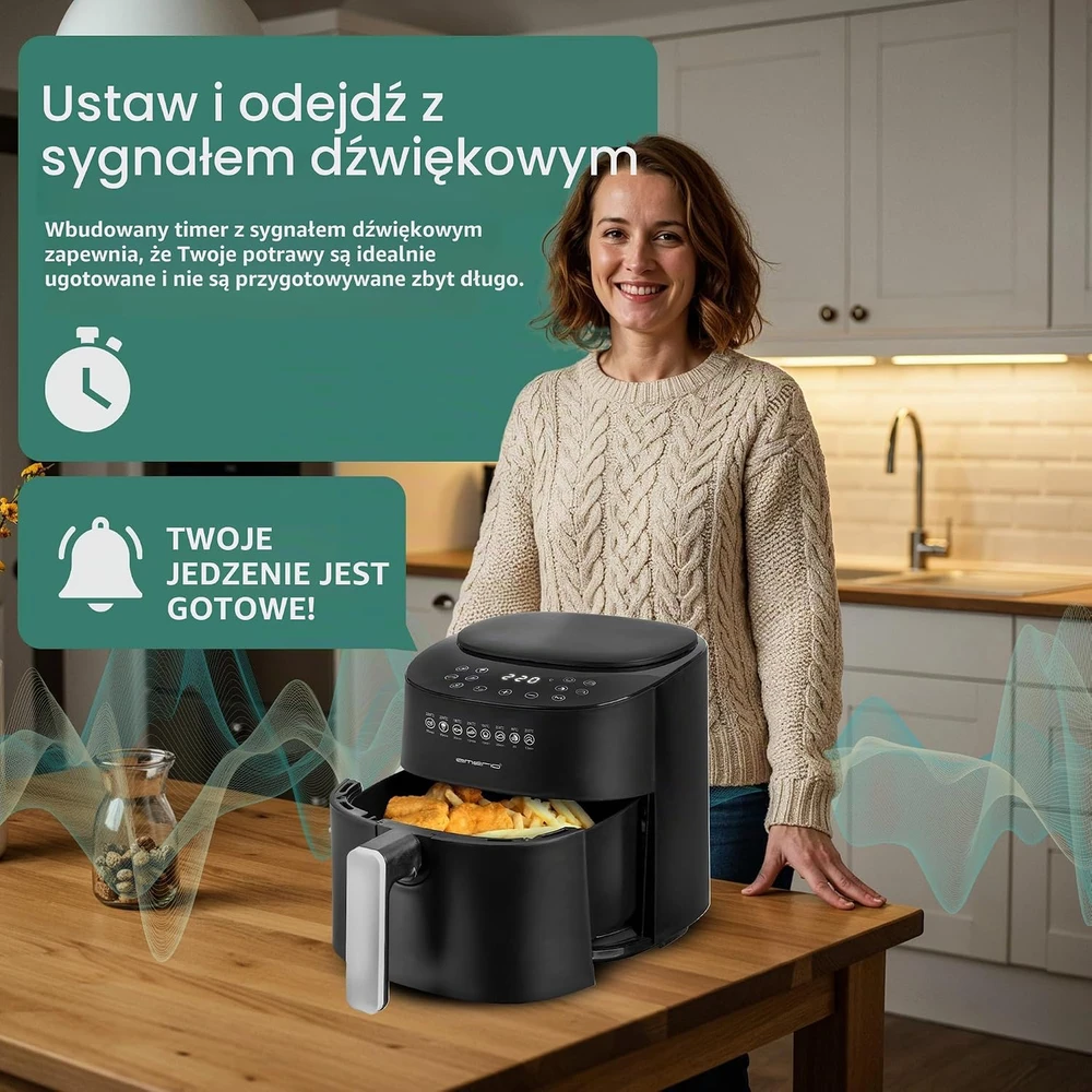 Emerio karšto oro gruzdintuvė 4,5 l, 1300 W, 8 automatinės programos AF-129369