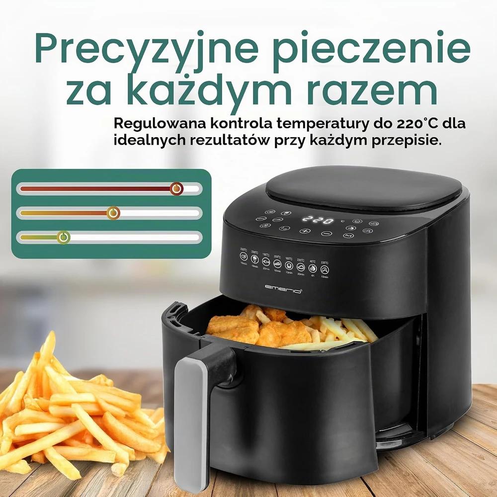 Emerio karšto oro gruzdintuvė 4,5 l, 1300 W, 8 automatinės programos AF-129369