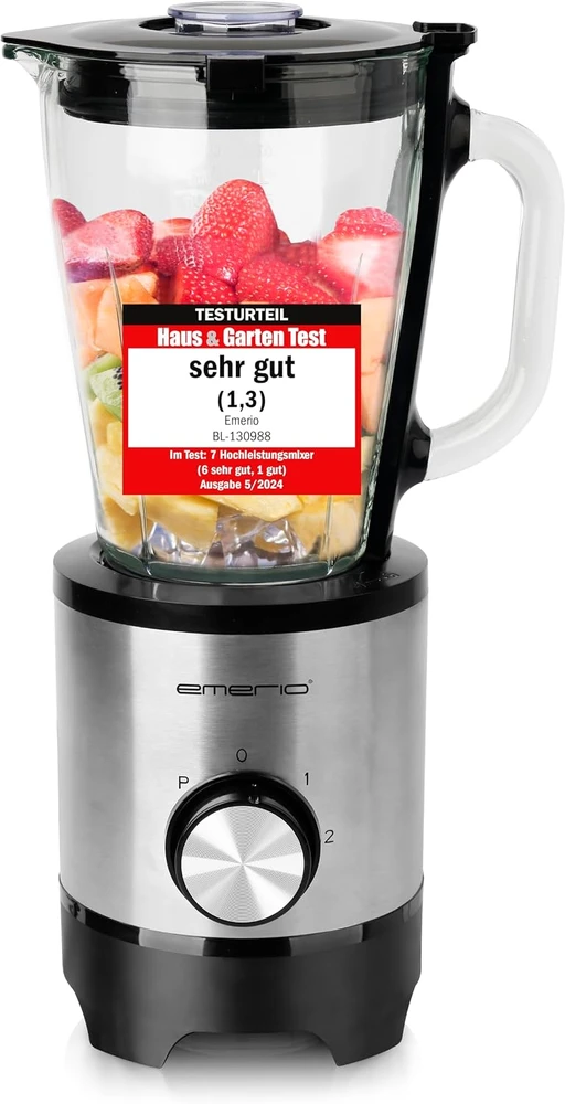 Emerio kokteilinė su stikliniu 1,5 l indu, 500 W, ledo smulkinimo funkcija BL-130988