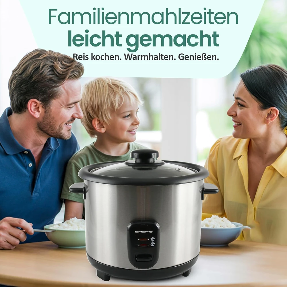 Emerio ryžių viryklė 1,5 l, 500 W, nerūdijančio plieno korpusas, automatinis išjungimas, RCE-110118.5