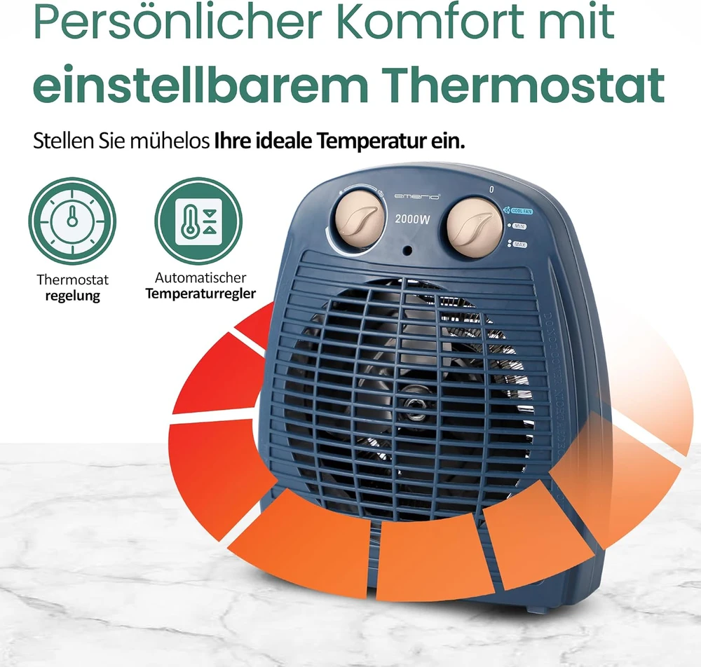 Emerio termoventiliatorius 2000 W su reguliuojamu termostatu FH-106737.12