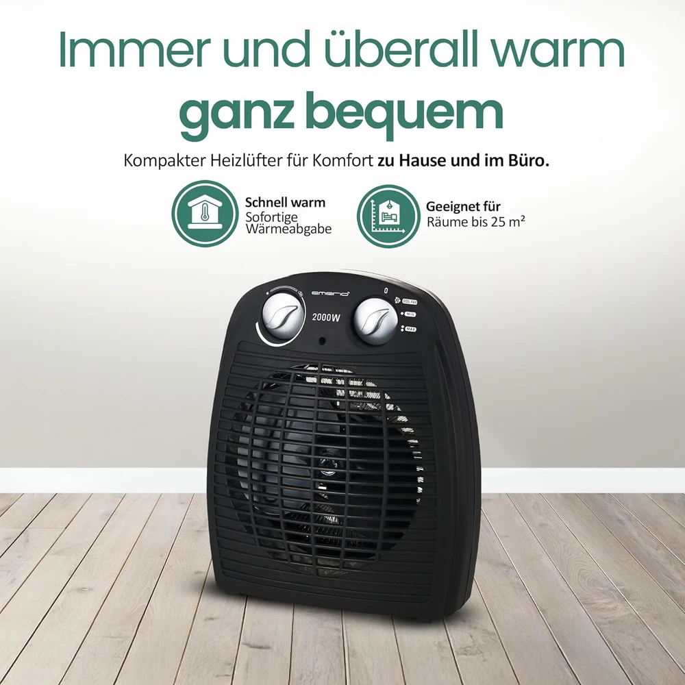 Emerio ventiliatorinis šildytuvas 2000 W iki 20 m² su termostatu FH-106737.2