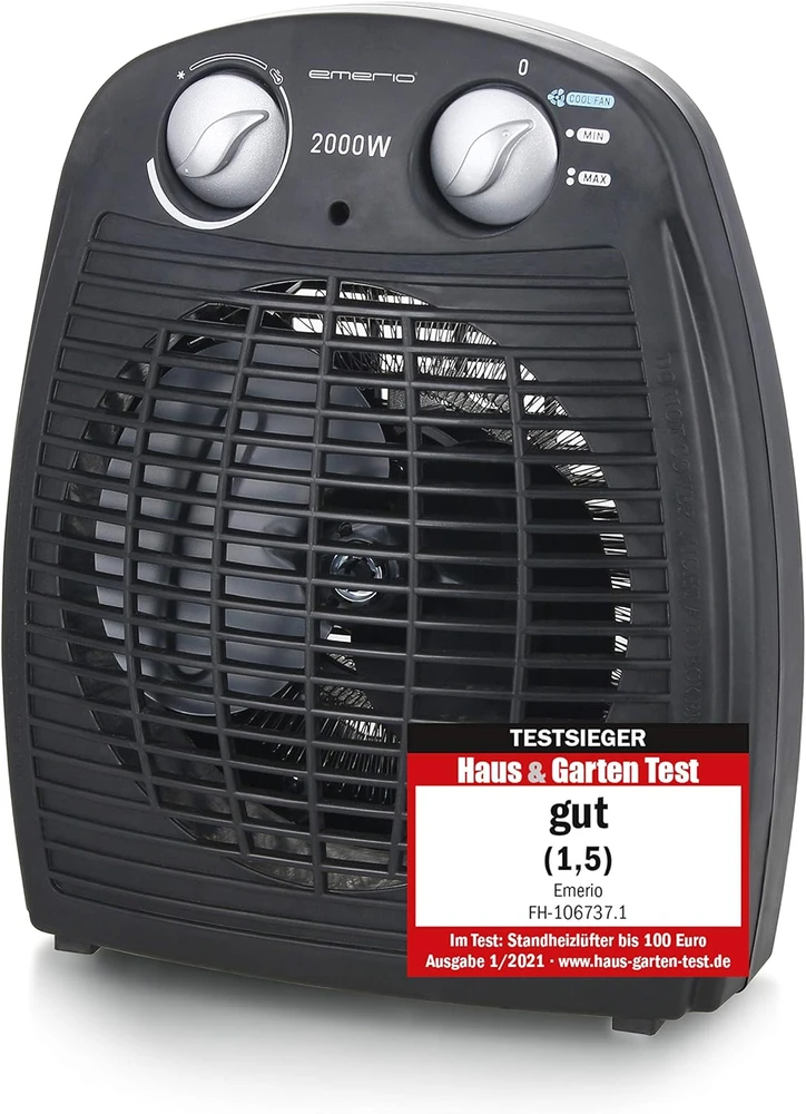 Emerio ventiliatorinis šildytuvas 2000 W iki 20 m² su termostatu FH-106737.2