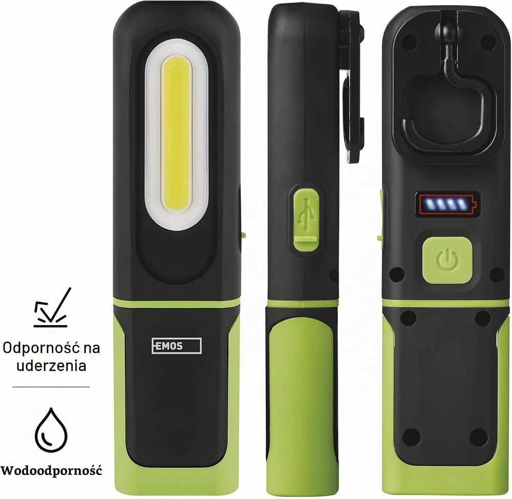EMOS LED darbo lempa 330 lm, įkraunama, 1200 mAh, 3 švietimo režimai, P4537