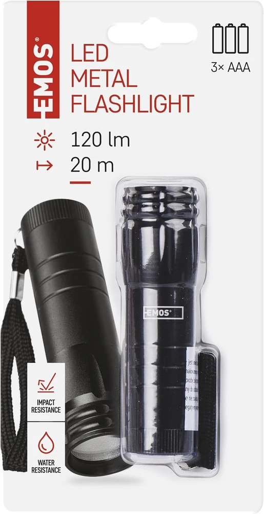 EMOS LED žibintuvėlis 100 lm, 20 m, 3 W, AAA, P4704