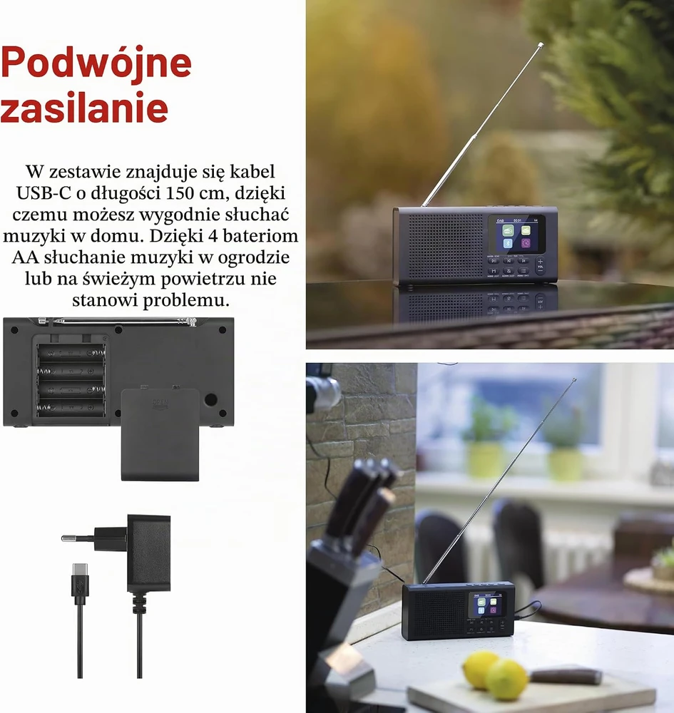 EMOS nešiojamasis skaitmeninis radijas, DAB+/FM, Bluetooth, E0090