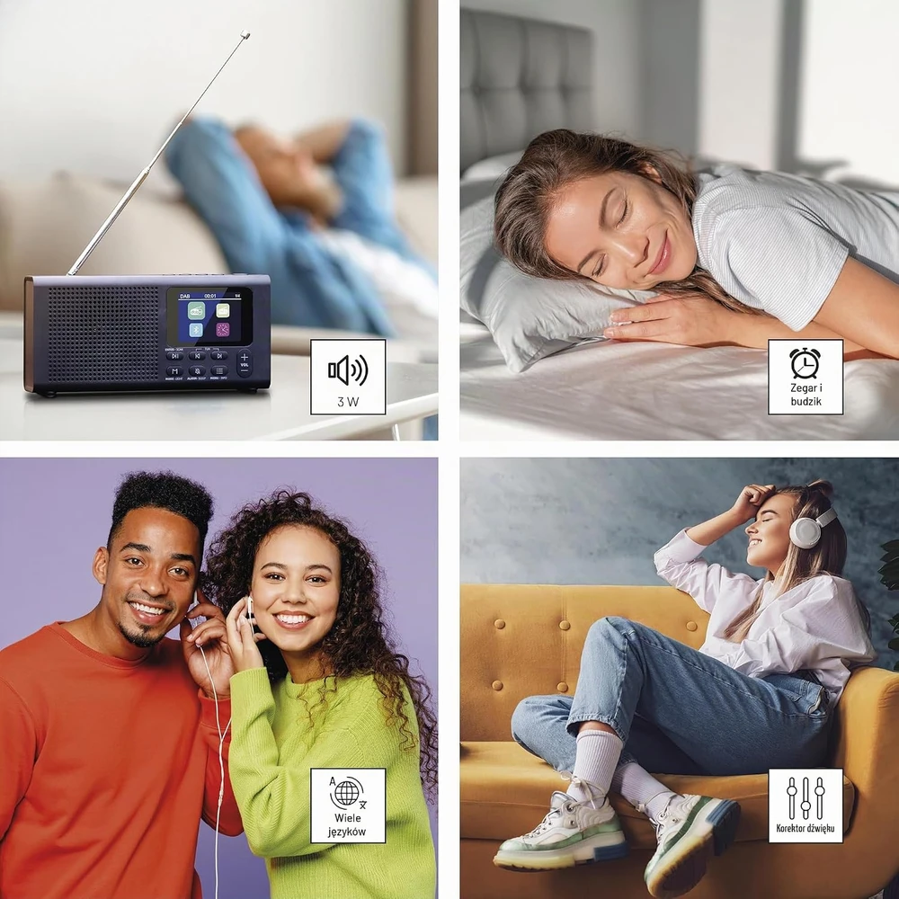 EMOS nešiojamasis skaitmeninis radijas, DAB+/FM, Bluetooth, E0090