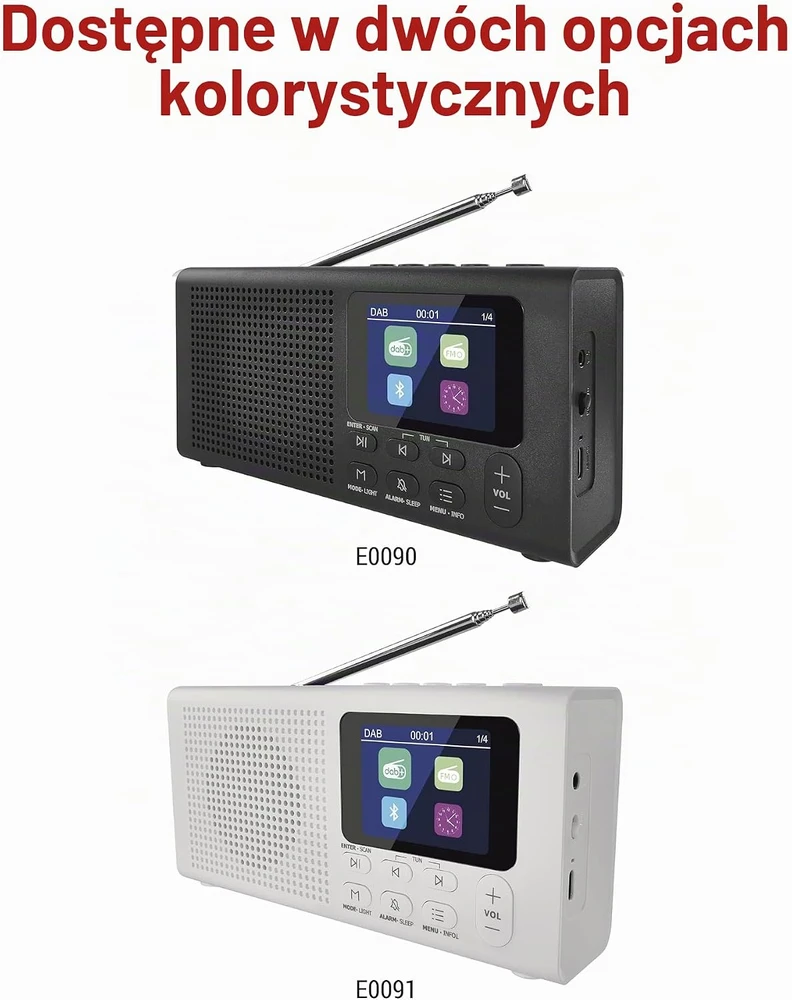 EMOS nešiojamasis skaitmeninis radijas, DAB+/FM, Bluetooth, E0090