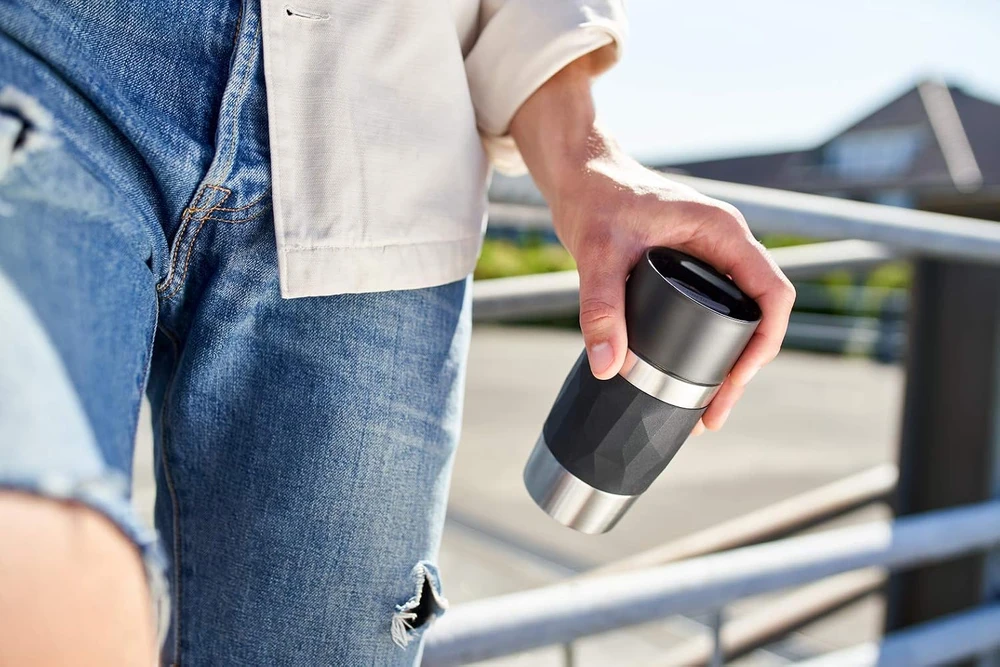 Emsa kelioninis termosas-puodelis Travel Mug Compact 300 ml, nerūdijančiojo plieno
