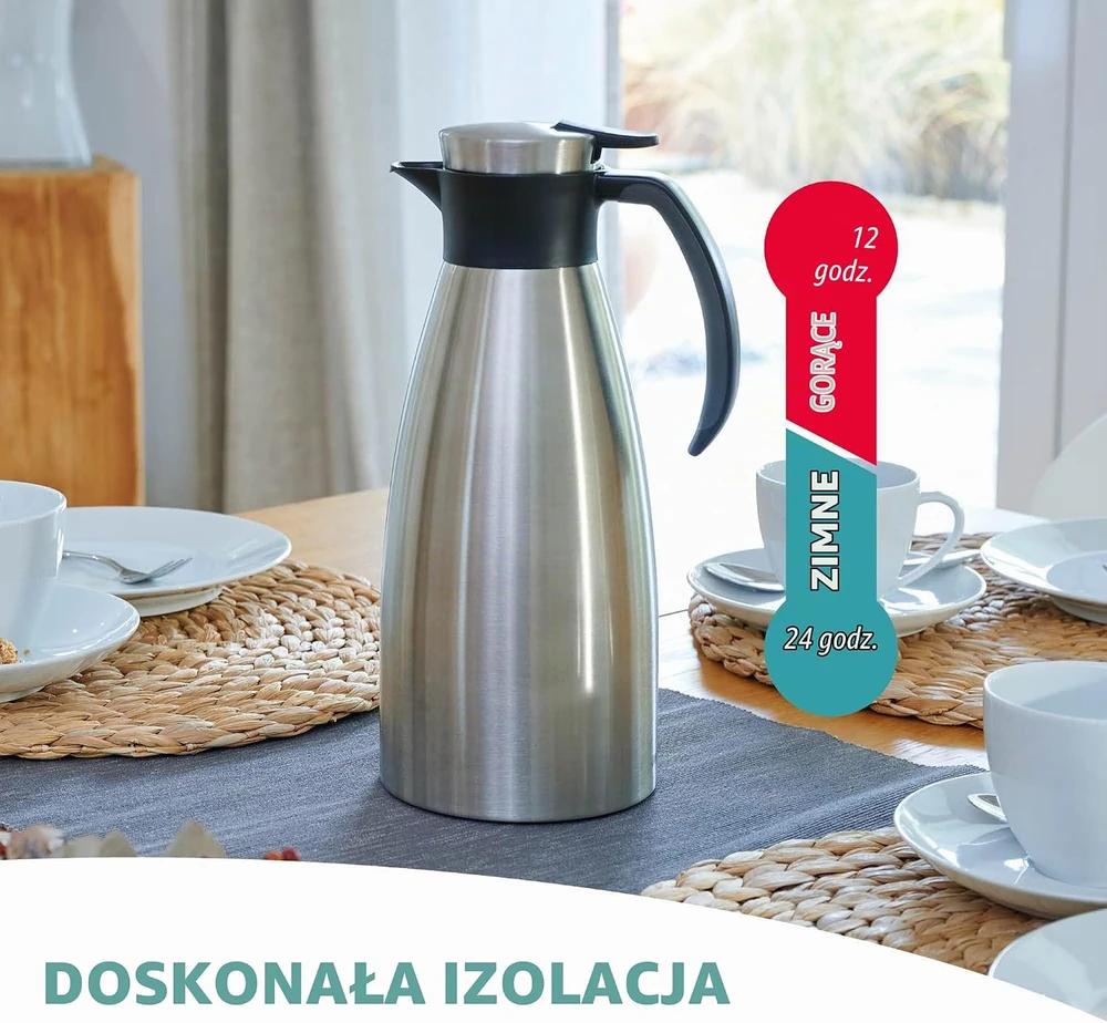Emsa termoąsotis Soft Grip 1 l, nerūdijančiojo plieno, juodas/sidabrinis, 508932