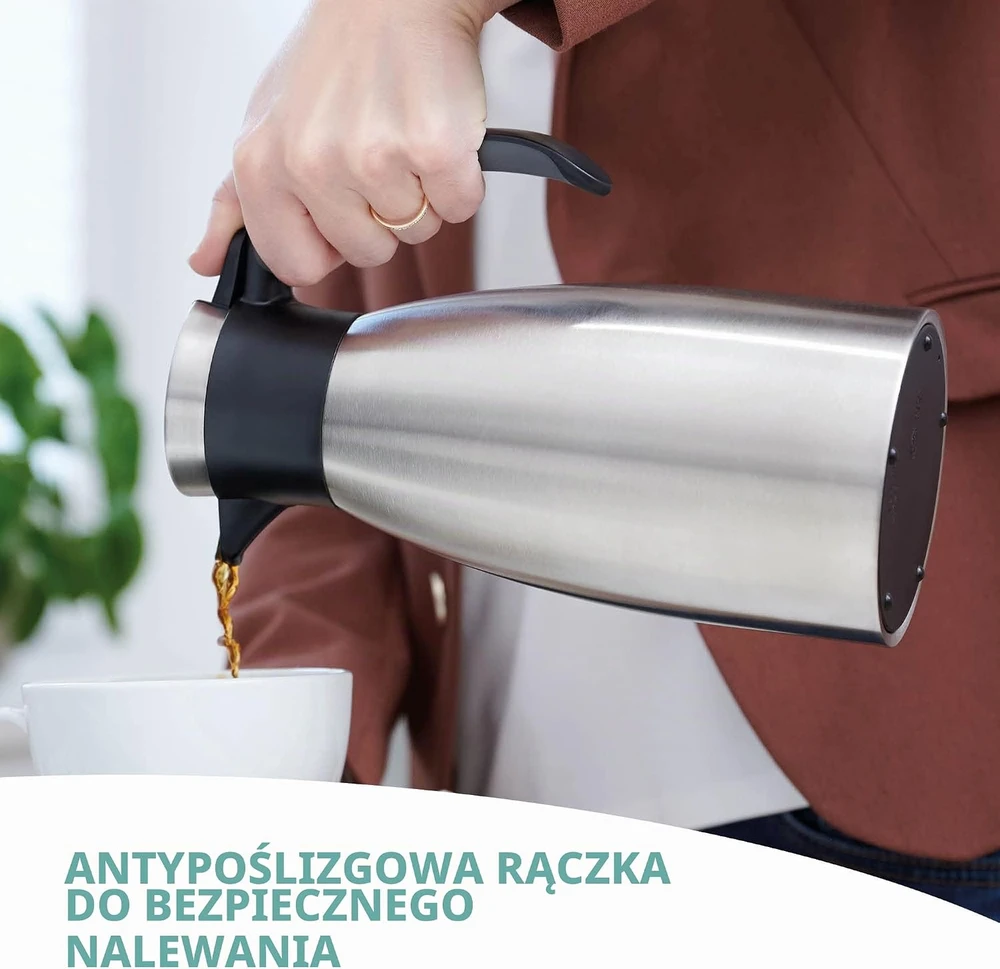 Emsa termoąsotis Soft Grip 1 l, nerūdijančiojo plieno, juodas/sidabrinis, 508932