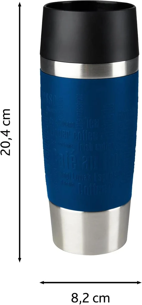EMSA Kelioninis puodelis - Single - 0.36 L - Mėlyna - Nerūdijantis plienas