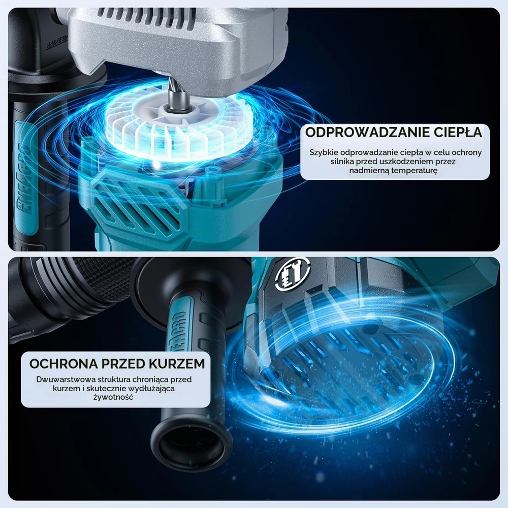 ENEACRO griovimo plaktukas SDS-Max 1300 W, 20 J su antivibracine sistema 0845MB