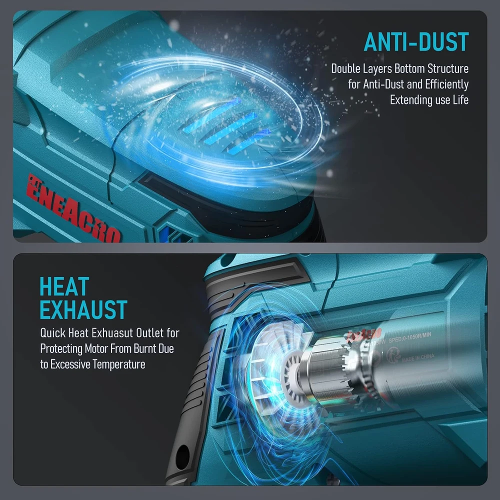 ENEACRO perforatorius SDS-Plus 1050 W, 3.5 J, 26 mm betonui, modelis 26HQ